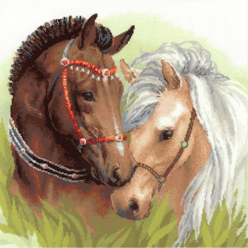 Pair Of Horses (14 Count) Counted Cross Stitch Kit